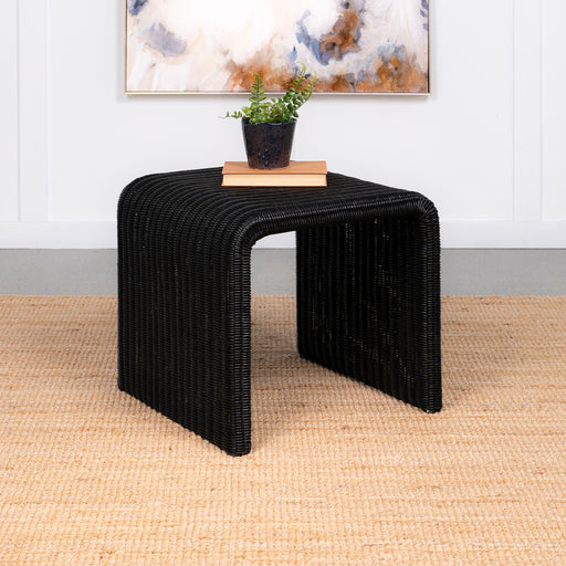 Cahya Woven Rattan Sqaure End Table Black - Theo's Factory Direct Mattress & Furniture (Columbus, OH)