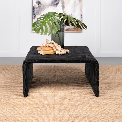 Cahya Woven Rattan Sqaure Coffee Table Black - Theo's Factory Direct Mattress & Furniture (Columbus, OH)