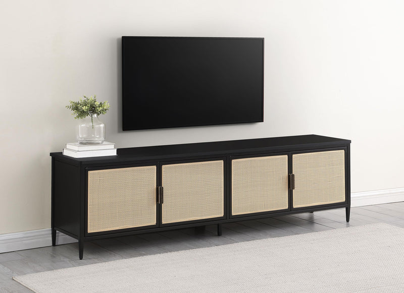 Amherst 4-door 78-inch Metal TV Stand Media Console Black - Theo's Factory Direct Mattress & Furniture (Columbus, OH)