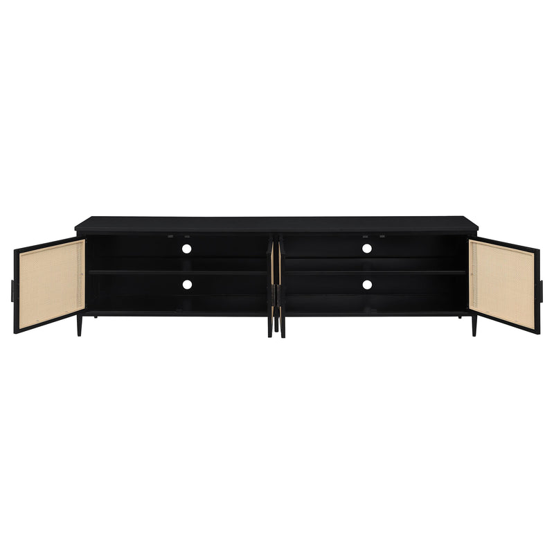 Amherst 4-door 78-inch Metal TV Stand Media Console Black - Theo's Factory Direct Mattress & Furniture (Columbus, OH)