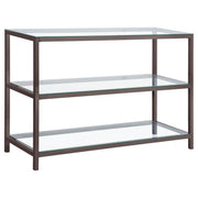 Trini Sofa Table with Glass Shelf Black Nickel - Theo's Factory Direct Mattress & Furniture (Columbus, OH)