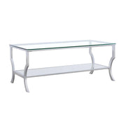 Saide Rectangular Coffee Table with Mirrored Shelf Chrome - Theo's Factory Direct Mattress & Furniture (Columbus, OH)