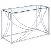Lille Glass Top Rectangular Sofa Table Accents Chrome - Theo's Factory Direct Mattress & Furniture (Columbus, OH)
