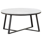 Hugo Round Coffee Table White and Matte Black - Theo's Factory Direct Mattress & Furniture (Columbus, OH)