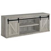 Brockton 71-inch 3-shelf Sliding Doors TV Console Grey Driftwood - Theo's Factory Direct Mattress & Furniture (Columbus, OH)