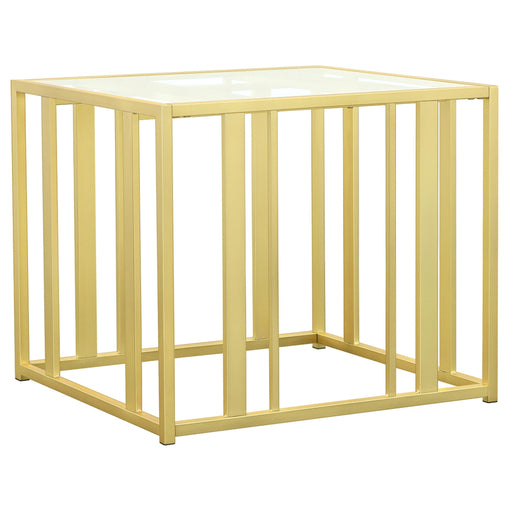 Adri Metal Frame End Table Matte Brass - Theo's Factory Direct Mattress & Furniture (Columbus, OH)