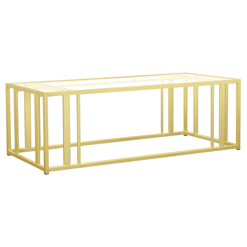 Adri Metal Frame Coffee Table Matte Brass - Theo's Factory Direct Mattress & Furniture (Columbus, OH)