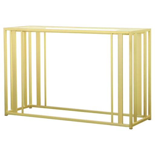 Adri Metal Frame Sofa Table Matte Brass - Theo's Factory Direct Mattress & Furniture (Columbus, OH)