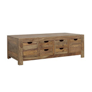 Esther 6-drawer Storage Coffee Table Natural Sheesham - Theo's Factory Direct Mattress & Furniture (Columbus, OH)