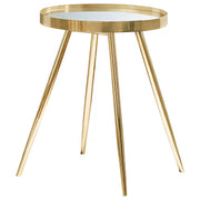 Kaelyn Round Mirror Top End Table Gold - Theo's Factory Direct Mattress & Furniture (Columbus, OH)