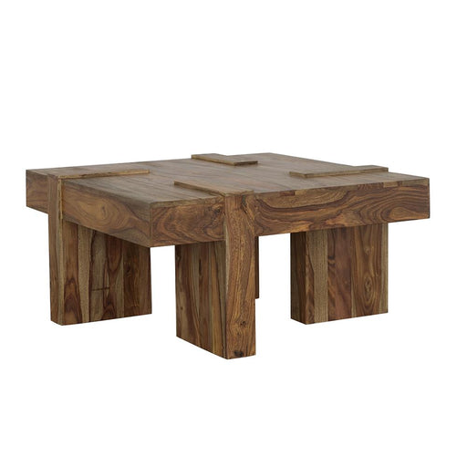 Samira Wooden Square Coffee Table Natural Sheesham - Theo's Factory Direct Mattress & Furniture (Columbus, OH)