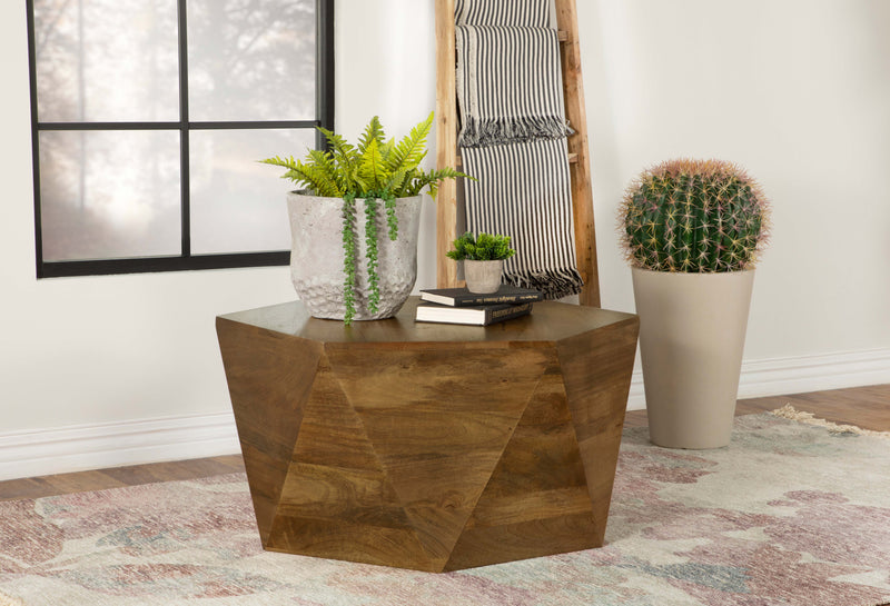 Zalika Hexagonal Coffee Table Natural - Theo's Factory Direct Mattress & Furniture (Columbus, OH)