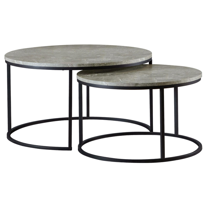 Lainey Round 2-piece Nesting Coffee Table Grey and Gunmetal - Theo's Factory Direct Mattress & Furniture (Columbus, OH)