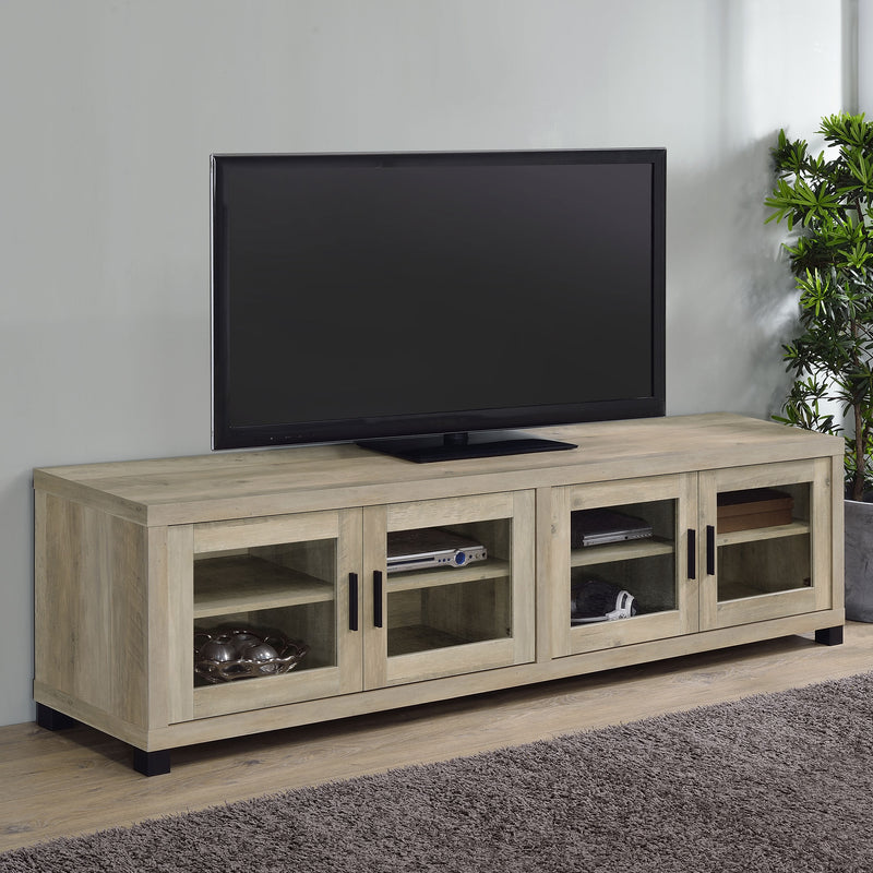 Sachin Rectangular TV Console with Glass Doors - Theo's Factory Direct Mattress & Furniture (Columbus, OH)