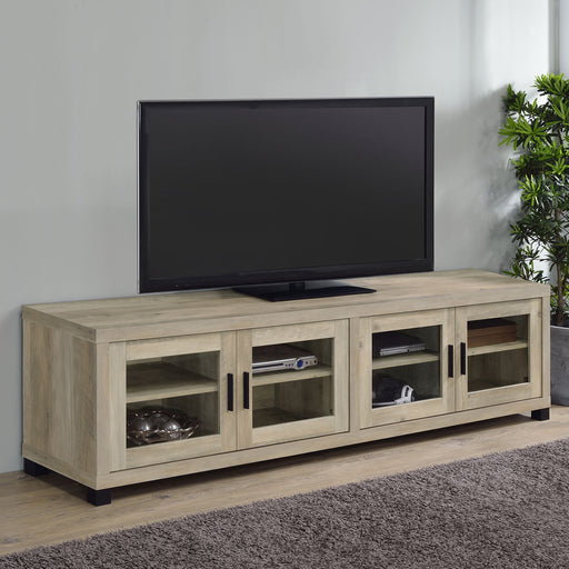 Sachin Rectangular TV Console with Glass Doors - Theo's Factory Direct Mattress & Furniture (Columbus, OH)