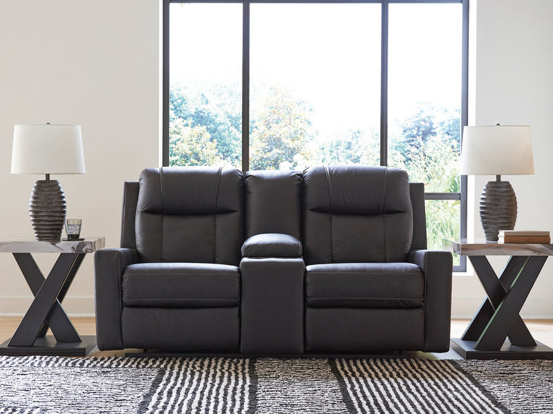 Mackmenville Reclining Loveseat with Console - Theo's Factory Direct Mattress & Furniture (Columbus, OH)