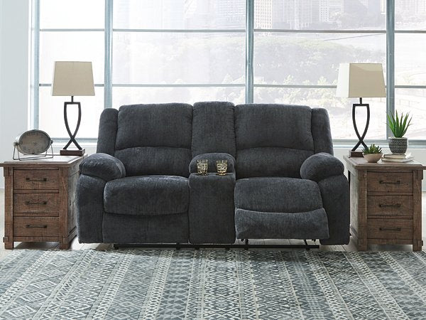 Draycoll Reclining Loveseat with Console - Theo's Factory Direct Mattress & Furniture (Columbus, OH)