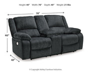 Draycoll Power Reclining Loveseat with Console - Theo's Factory Direct Mattress & Furniture (Columbus, OH)