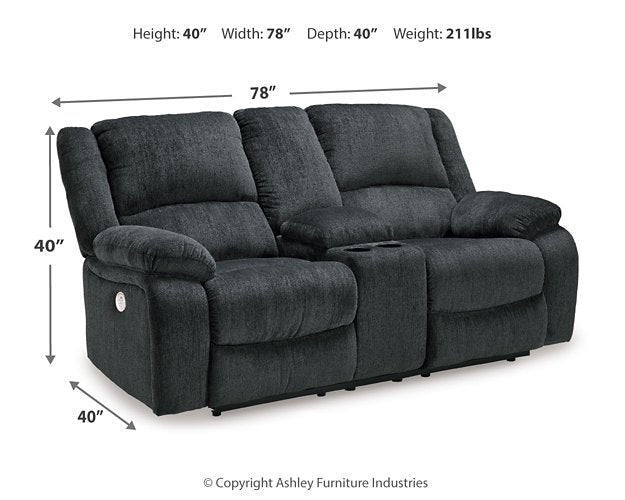 Draycoll Power Reclining Loveseat with Console - Theo's Factory Direct Mattress & Furniture (Columbus, OH)