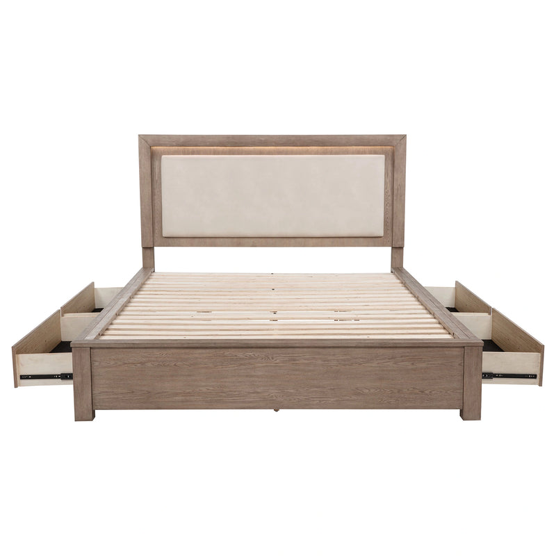 Kenora Panel Platform Storage Bed with LED Lighting