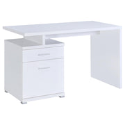 Irving 2-drawer Office Desk with Cabinet White - Theo's Factory Direct Mattress & Furniture (Columbus, OH)