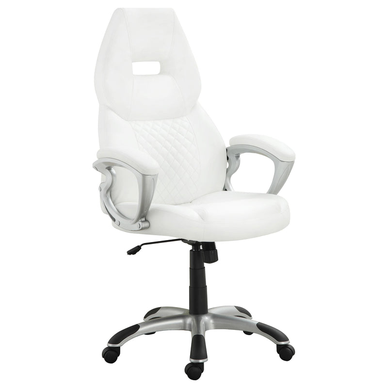 Bruce Adjustable Height Office Chair White and Silver - Theo's Factory Direct Mattress & Furniture (Columbus, OH)