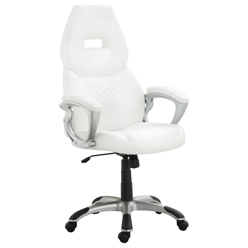 Bruce Adjustable Height Office Chair White and Silver - Theo's Factory Direct Mattress & Furniture (Columbus, OH)