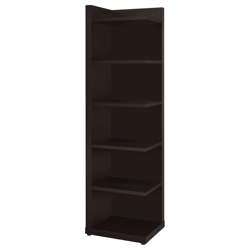 Pinckard 6-tier Corner Bookcase Cappuccino - Theo's Factory Direct Mattress & Furniture (Columbus, OH)