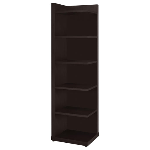 Pinckard 6-tier Corner Bookcase Cappuccino - Theo's Factory Direct Mattress & Furniture (Columbus, OH)
