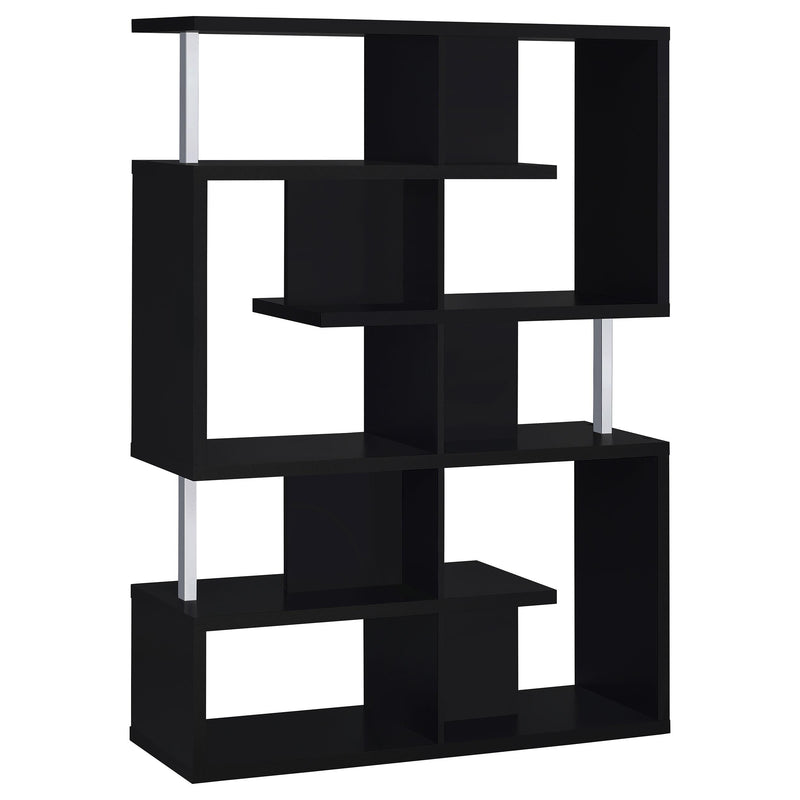 Hoover 5-tier Bookcase Black and Chrome - Theo's Factory Direct Mattress & Furniture (Columbus, OH)