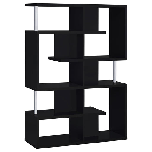 Hoover 5-tier Bookcase Black and Chrome - Theo's Factory Direct Mattress & Furniture (Columbus, OH)