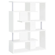 Hoover 5-tier Bookcase White and Chrome - Theo's Factory Direct Mattress & Furniture (Columbus, OH)