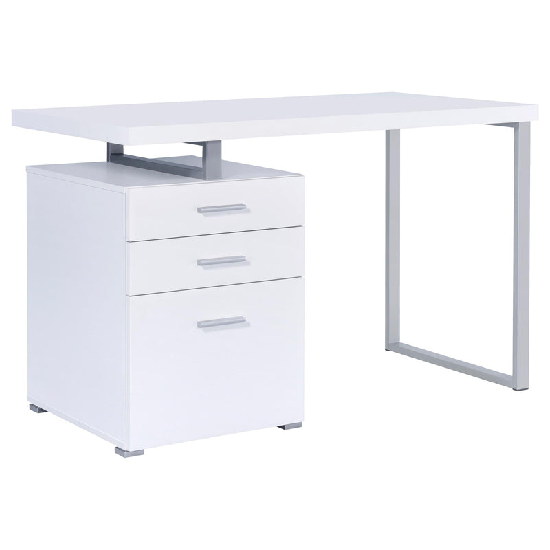 Brennan 3-drawer Office Desk White - Theo's Factory Direct Mattress & Furniture (Columbus, OH)
