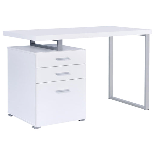 Brennan 3-drawer Office Desk White - Theo's Factory Direct Mattress & Furniture (Columbus, OH)