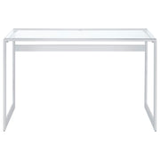 Hartford Glass Top Writing Desk Chrome - Theo's Factory Direct Mattress & Furniture (Columbus, OH)