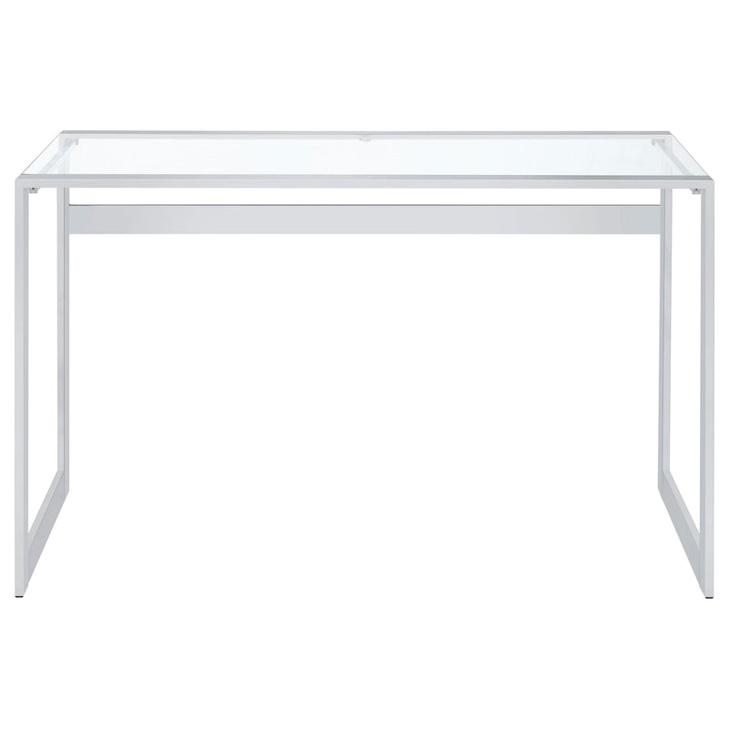 Hartford Glass Top Writing Desk Chrome - Theo's Factory Direct Mattress & Furniture (Columbus, OH)