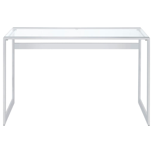 Hartford Glass Top Writing Desk Chrome - Theo's Factory Direct Mattress & Furniture (Columbus, OH)