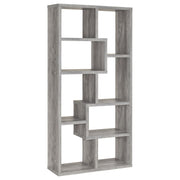 Theo 10-shelf Bookcase Grey Driftwood - Theo's Factory Direct Mattress & Furniture (Columbus, OH)