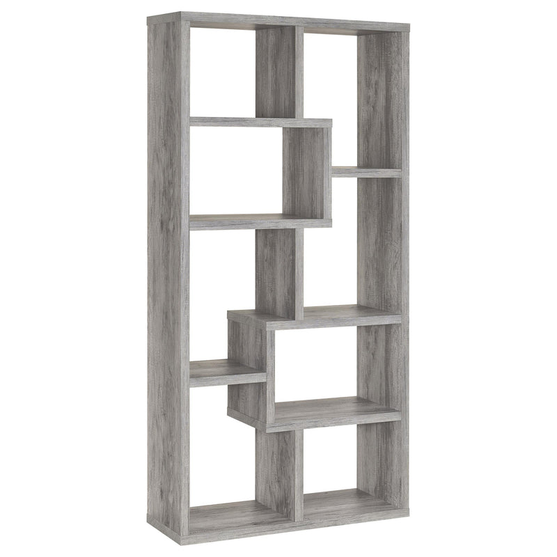Theo 10-shelf Bookcase Grey Driftwood - Theo's Factory Direct Mattress & Furniture (Columbus, OH)