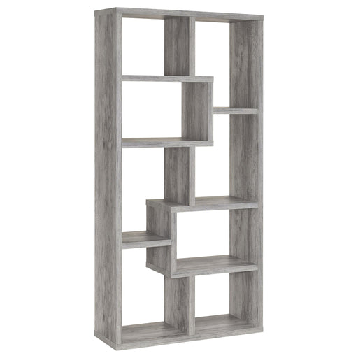 Theo 10-shelf Bookcase Grey Driftwood - Theo's Factory Direct Mattress & Furniture (Columbus, OH)