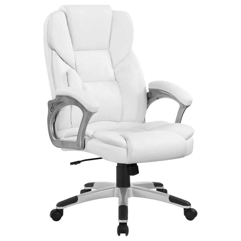 Kaffir Adjustable Height Office Chair White and Silver - Theo's Factory Direct Mattress & Furniture (Columbus, OH)