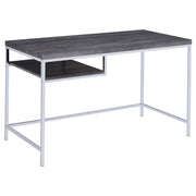 Kravitz Rectangular Writing Desk Weathered Grey and Chrome - Theo's Factory Direct Mattress & Furniture (Columbus, OH)