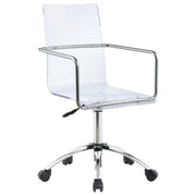 Amaturo Office Chair with Casters Clear and Chrome - Theo's Factory Direct Mattress & Furniture (Columbus, OH)