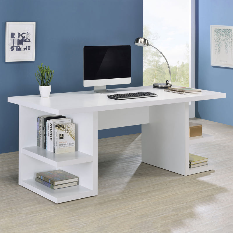 Alice Writing Desk White with Open Shelves - Theo's Factory Direct Mattress & Furniture (Columbus, OH)