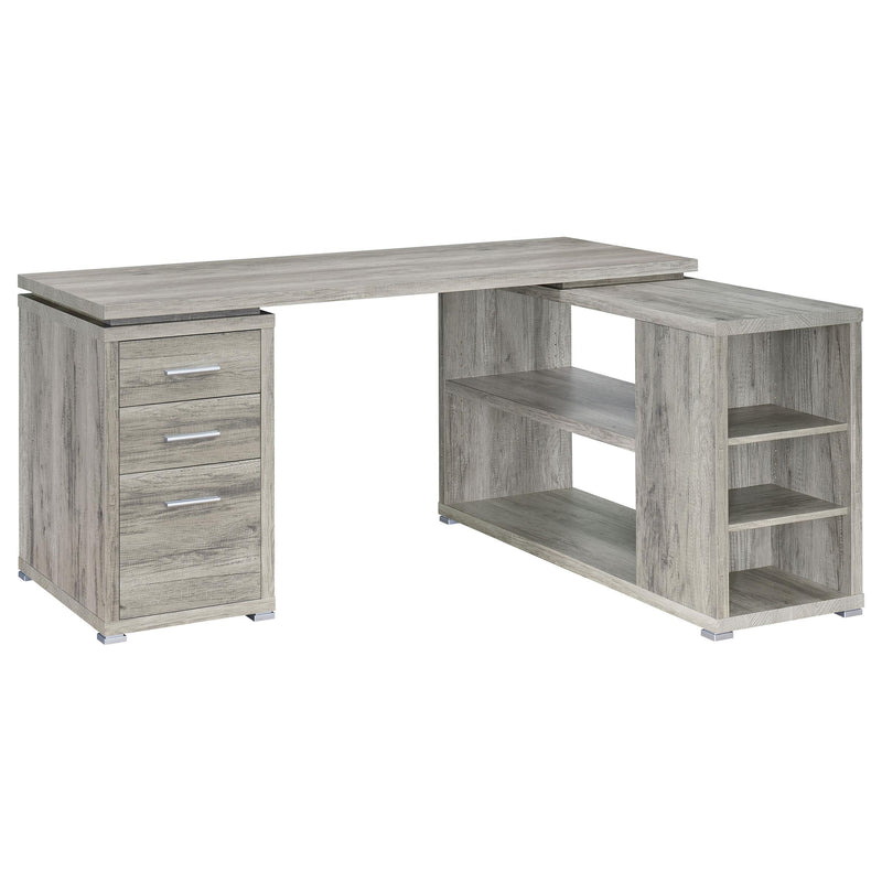 Yvette L-shape Office Desk Grey Driftwood - Theo's Factory Direct Mattress & Furniture (Columbus, OH)