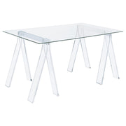 Amaturo Writing Desk with Glass Top Clear - Theo's Factory Direct Mattress & Furniture (Columbus, OH)