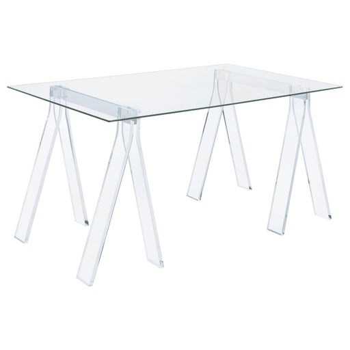 Amaturo Writing Desk with Glass Top Clear - Theo's Factory Direct Mattress & Furniture (Columbus, OH)