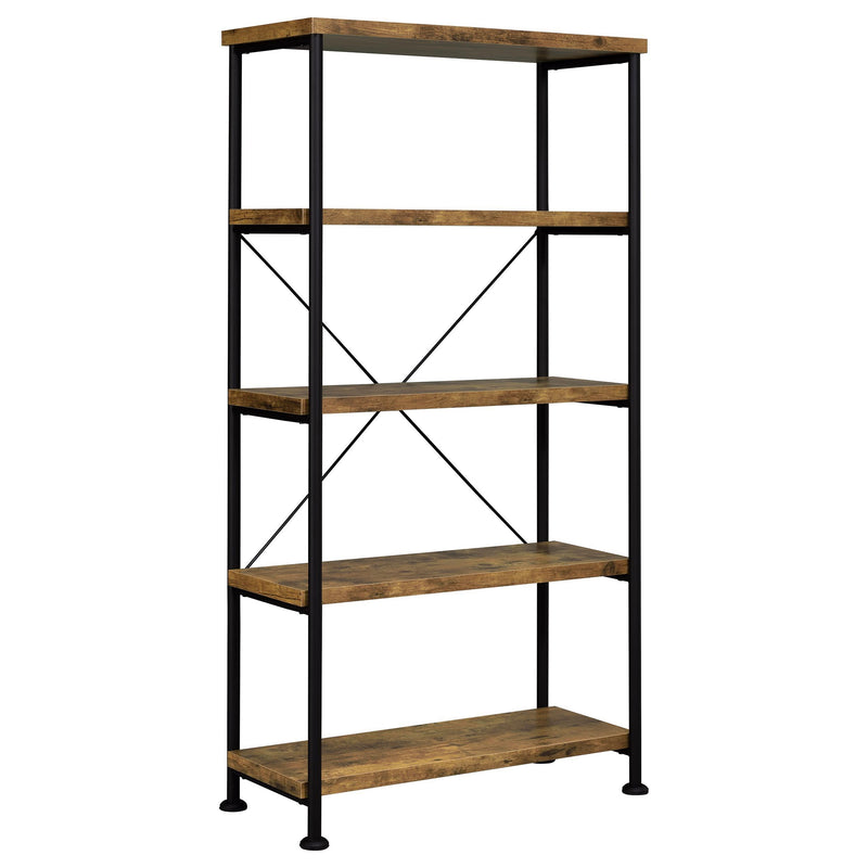 Analiese 4-shelf Bookcase Antique Nutmeg - Theo's Factory Direct Mattress & Furniture (Columbus, OH)