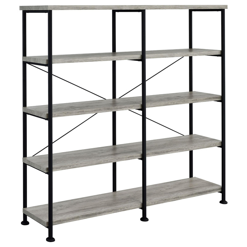 Analiese 4-shelf Open Bookcase Grey Driftwood - Theo's Factory Direct Mattress & Furniture (Columbus, OH)