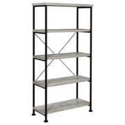 Analiese 4-shelf Bookcase Grey Driftwood - Theo's Factory Direct Mattress & Furniture (Columbus, OH)